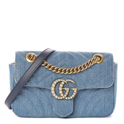 gucci jean purse|gucci denim marmont bag.